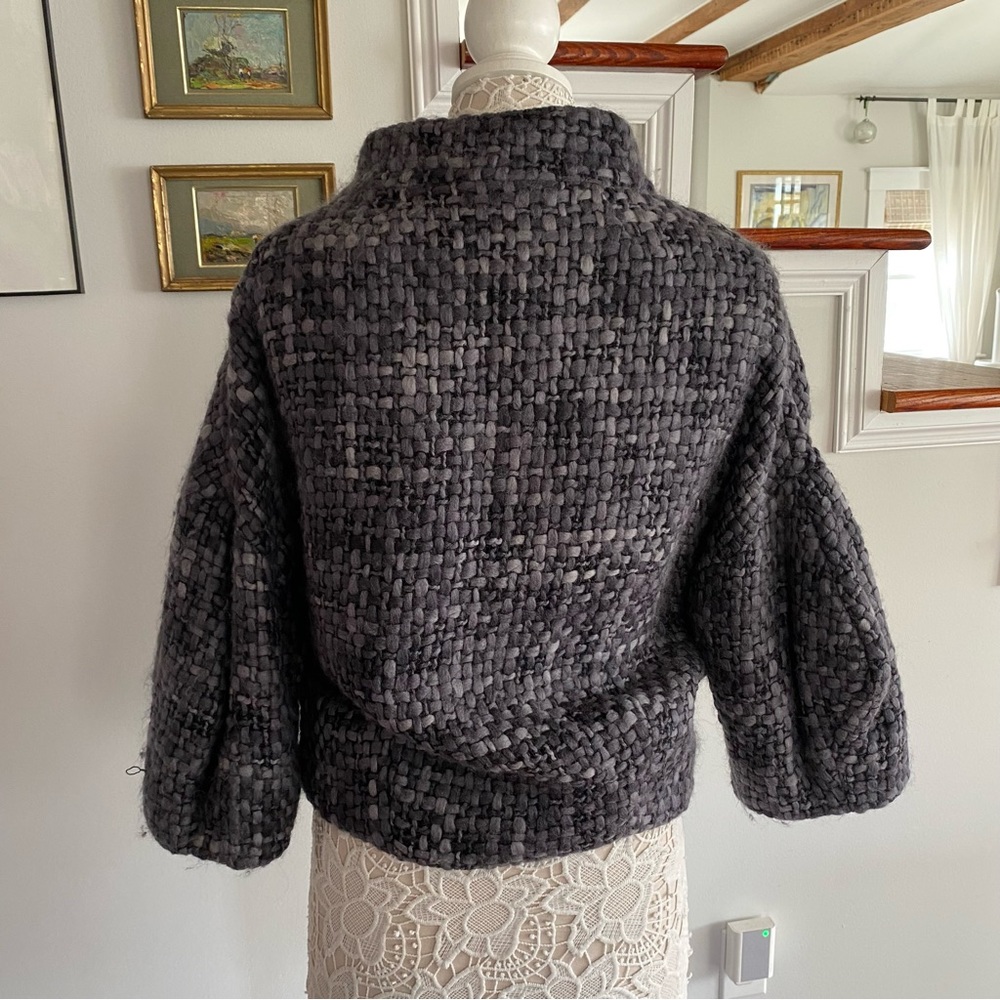 THAKOON Gray 100% Wool Jacket Sz 2 - Picture 4 of 10